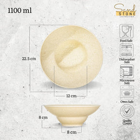 Wilmax Tiefer Teller 22,5 cm 1100 ml Sand Porzellan WL-661313/A