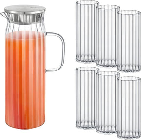 Wilmax Karaffe mit 6 Gläsern Glas Set WL-888220/A-888626/A6
