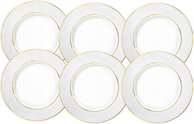 Wilmax Teller 18 cm Weiß Goldrand Porzellan 6er Set WL-880102101/A6
