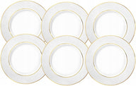 Wilmax Teller 18 cm Weiß Goldrand Porzellan 6er Set WL-880102101/A6