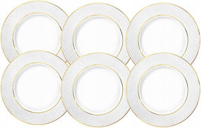 Wilmax Teller 18 cm Weiß Goldrand Porzellan 6er Set WL-880102101/A6