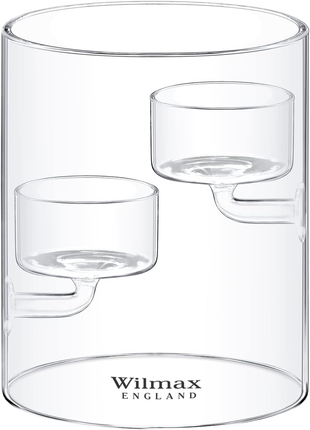 Wilmax Kerzenhalter für 2 Teelichter 12 cm Thermo-Glas