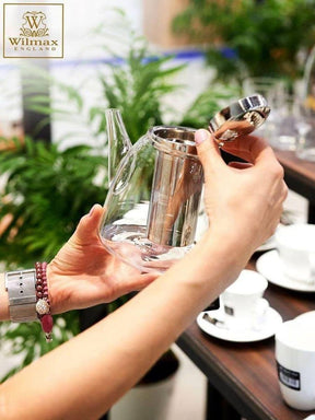 Wilmax Teekanne 950 ml Borosilikatglas Edelstahlfilter