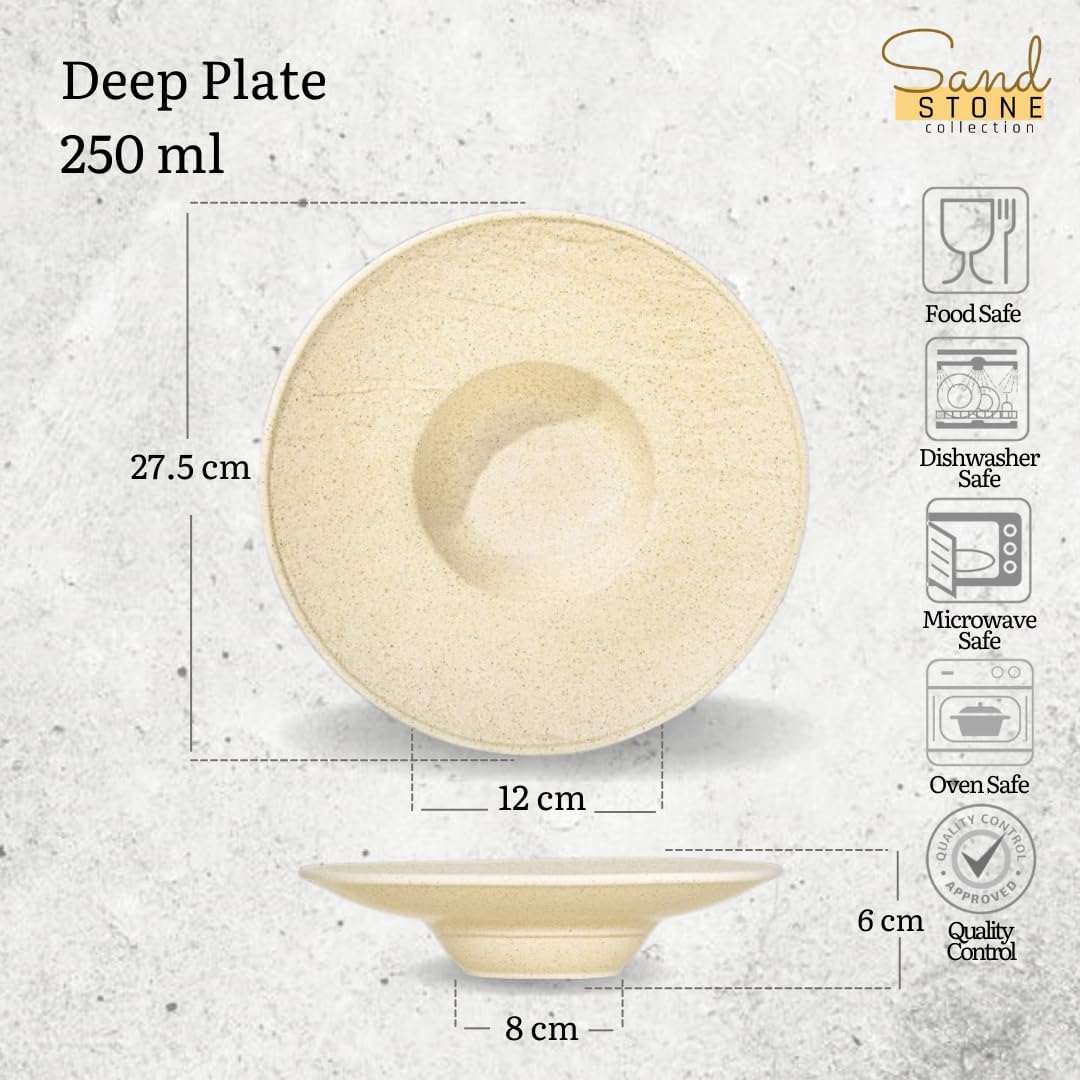 Wilmax Tiefer Teller 27 cm 250 ml Sand Porzellan WL-661316/A