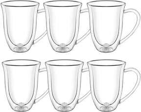 Wilmax Doppelwandige Tasse 400 ml Borosilikatglas 6er Set WL-888727/A6