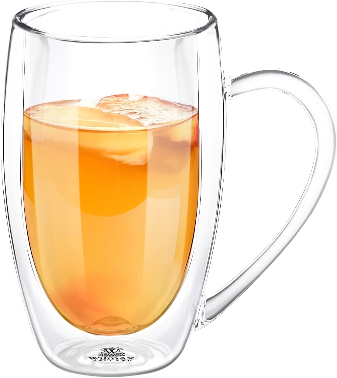 Wilmax Doppelwandige Thermoglas-Tasse mit Henkel
