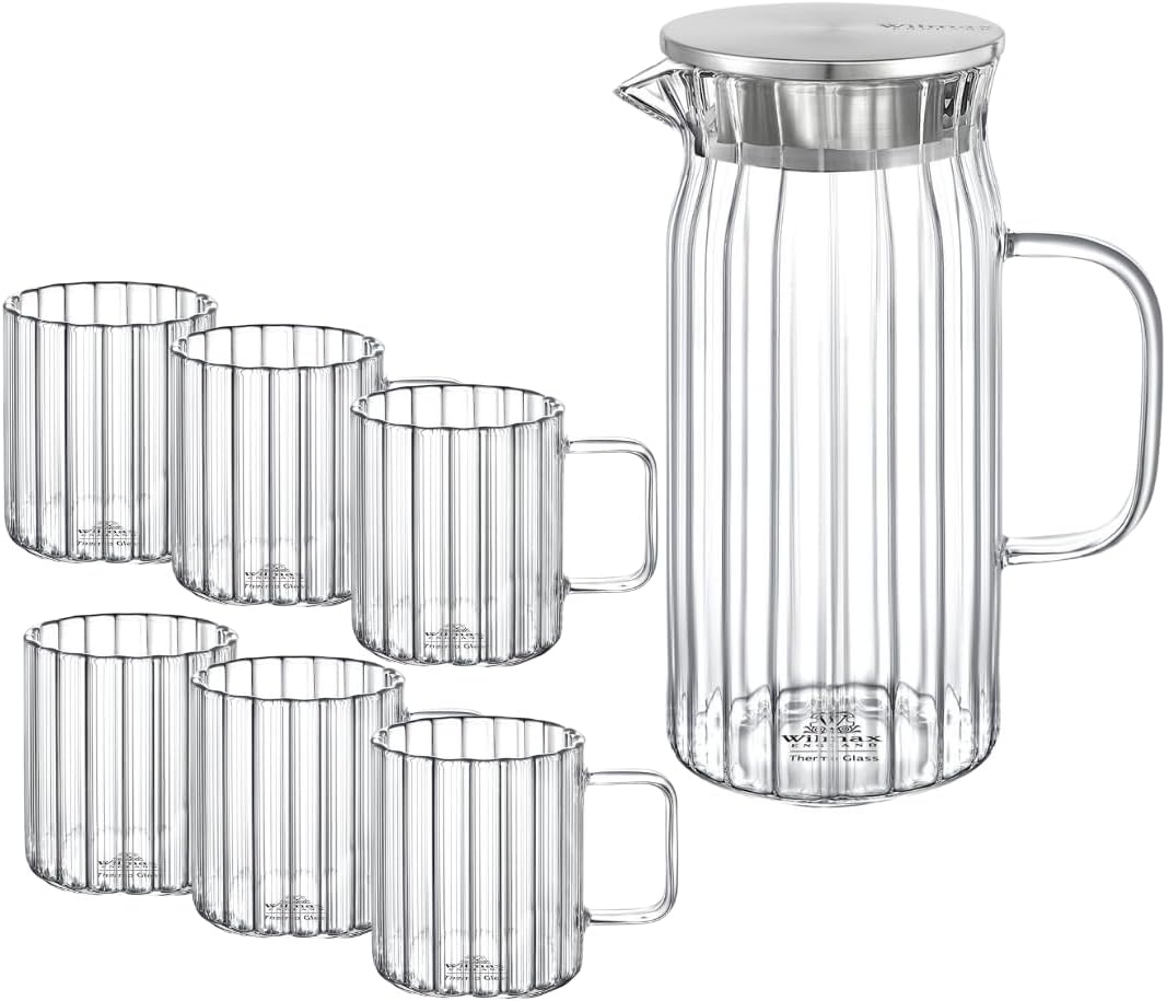 Wilmax Karaffe mit 6 Gläsern Glas Set WL-888219/A-888616/A6