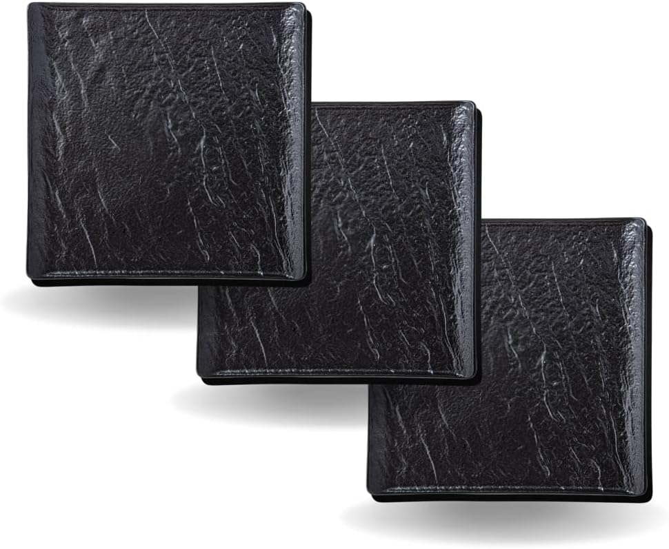 Wilmax Quadratischer Teller 21.5 x 21.5 cm 3er Set SlateStone Schwarz WL-661106/A3