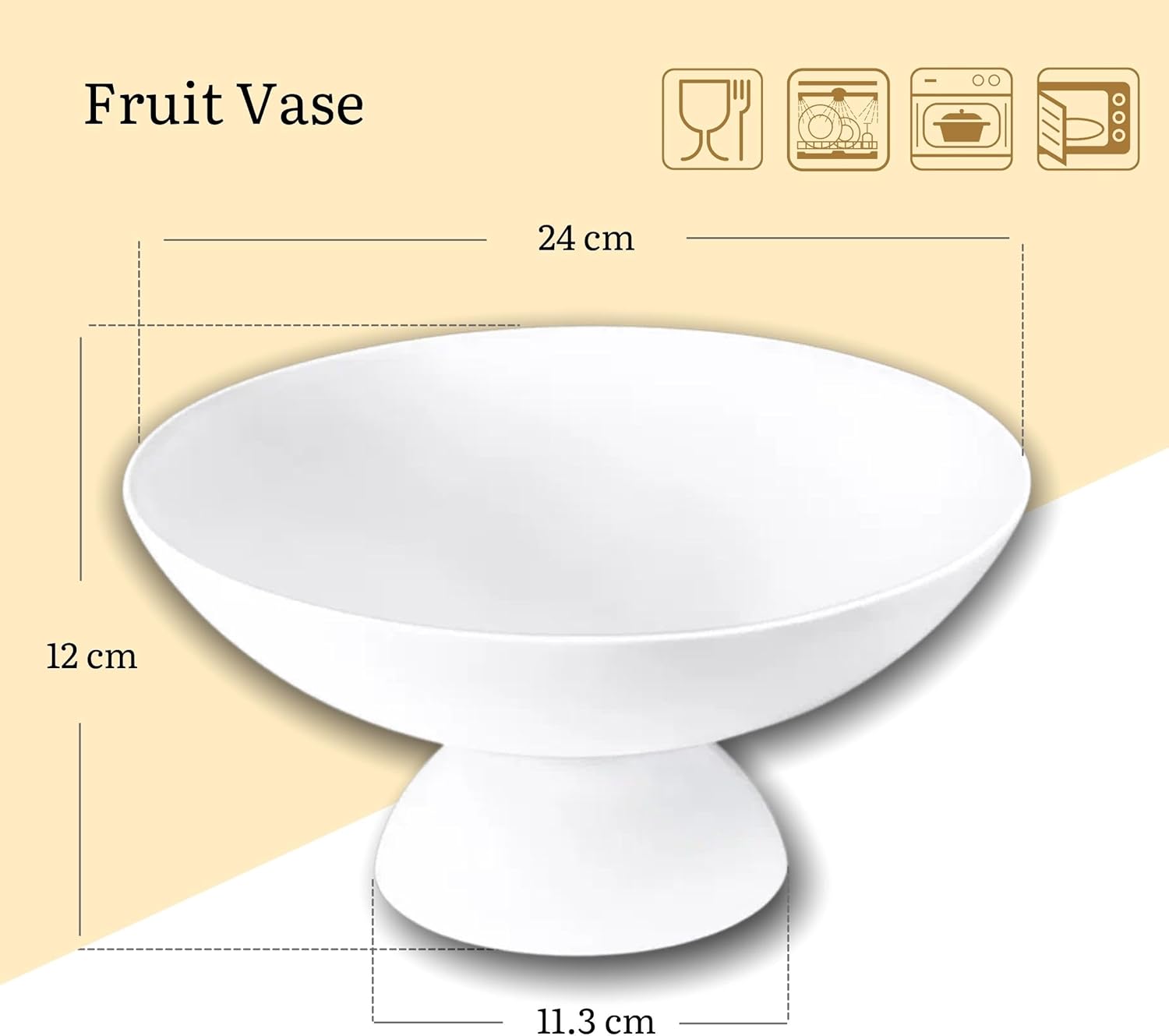 Wilmax Obstschale 24 x 11.5 cm Porzellan Weiß WL-996126/A