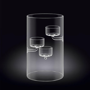 Wilmax Teelichthalter 20 cm Glas für 3 Teelichter WL-888906/A