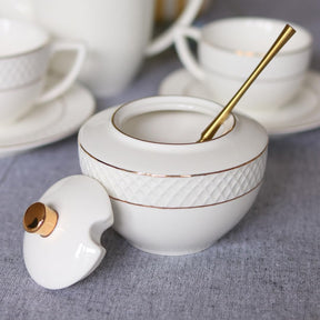 Wilmax Zucker- & Milchkännchen Set Porzellan Goldrand WL-880102470/A-880102475/A