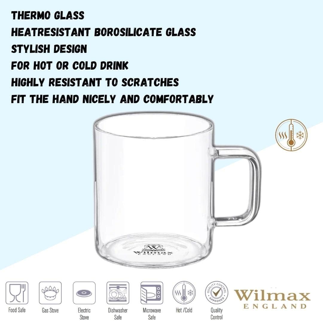 Wilmax Glasbecher 320 ml Borosilikatglas Transparent WL-888606/A