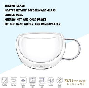 Wilmax Doppelwandige Glastasse 250 ml 2er Set WL-888768/A2