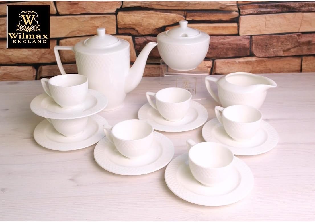 Wilmax Tasse mit Untertasse 90 ml Weiß Porzellan WL-880101400/AB