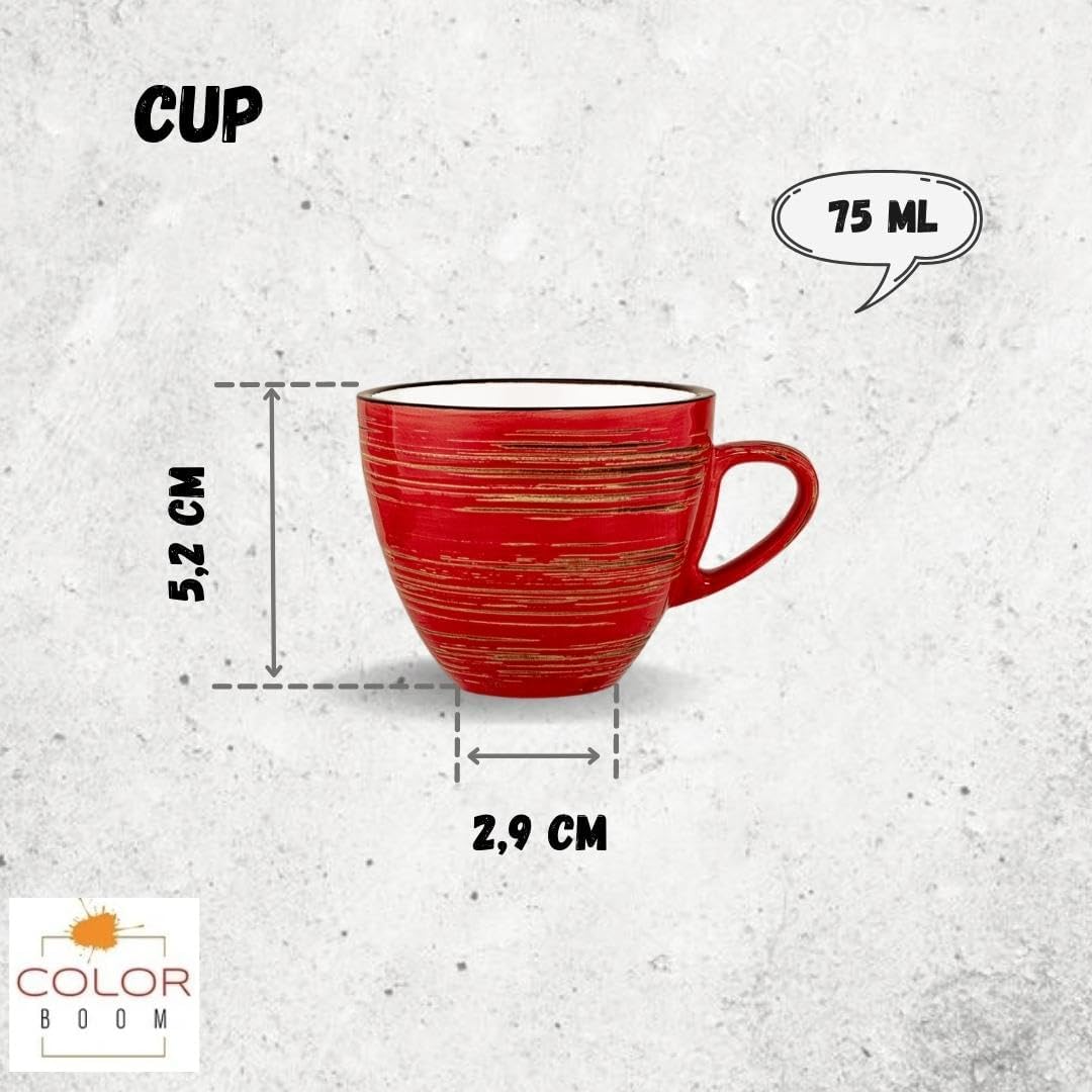 Wilmax Espressotasse 75 ml Rot Porzellan