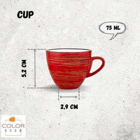 Wilmax Espressotasse 75 ml Rot Porzellan