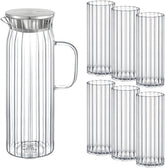 Wilmax Karaffe mit 6 Gläsern Glas Set WL-888220/A-888626/A6