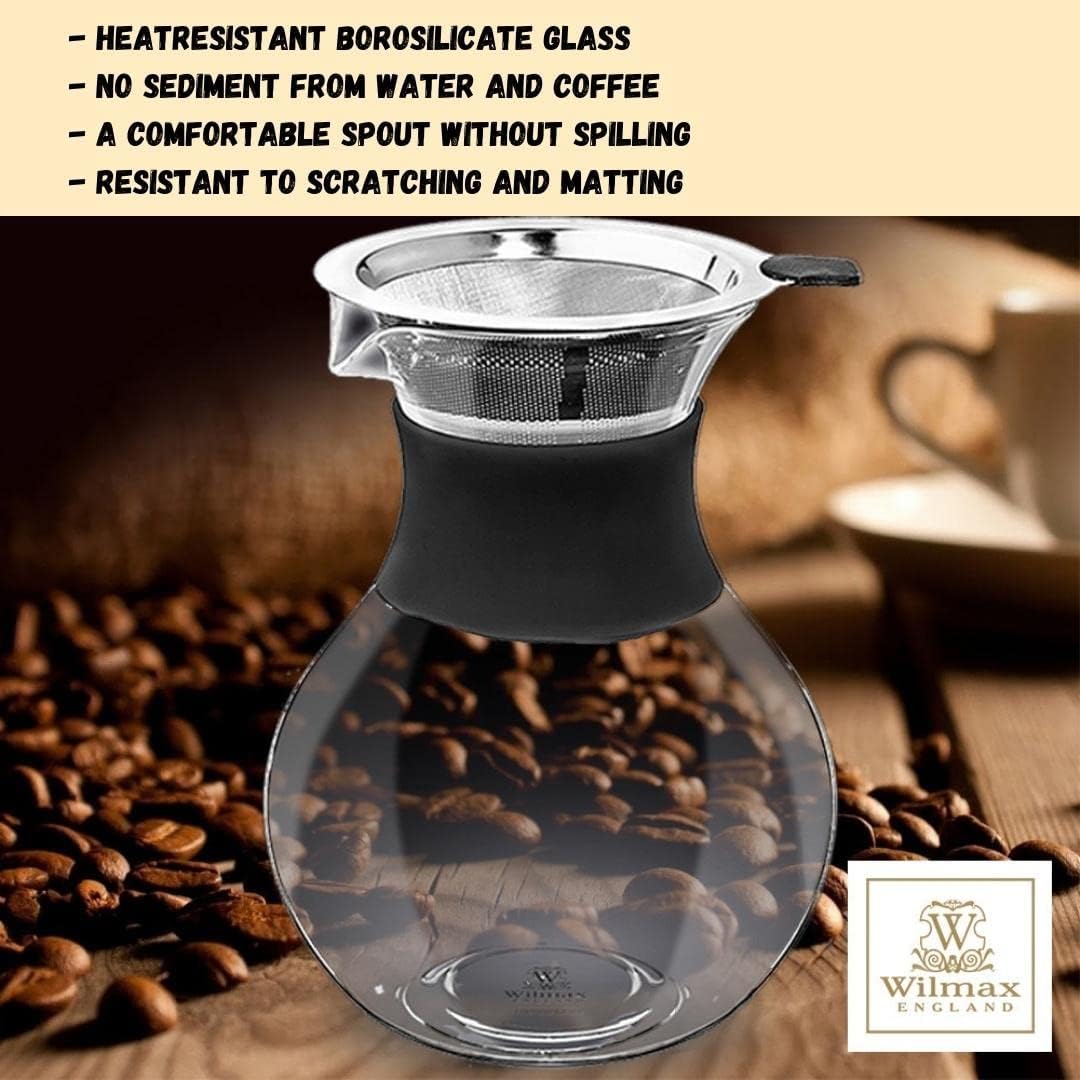 Wilmax Kaffee Dekanter 950 ml Borosilikatglas Transparent WL-888854/A