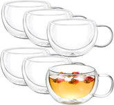 Wilmax Doppelwandiges Thermoglas mit Henkel 400 ml 6er Set WL-888770/A6