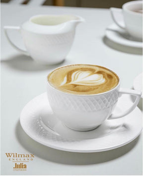 Wilmax Tasse mit Untertasse 90 ml Weiß Porzellan WL-880101400/AB
