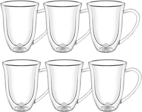 Wilmax Doppelwandige Glastasse 300 ml Borosilikatglas 6er Set WL-888726/A6