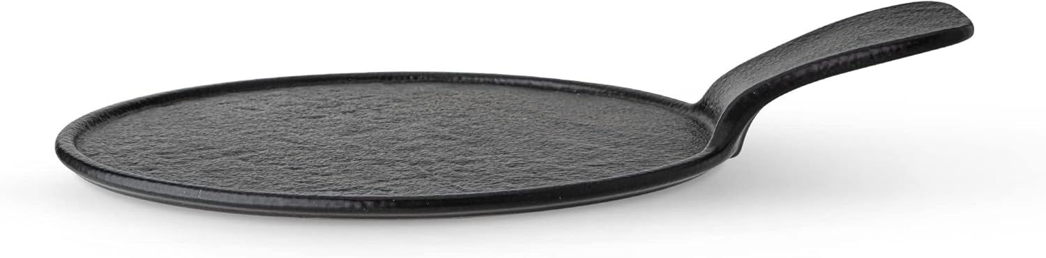 Wilmax Runde Servierplatte mit Griff SlateStone Schwarz 30.5 x 21.5 cm Porzellan WL-661137/A
