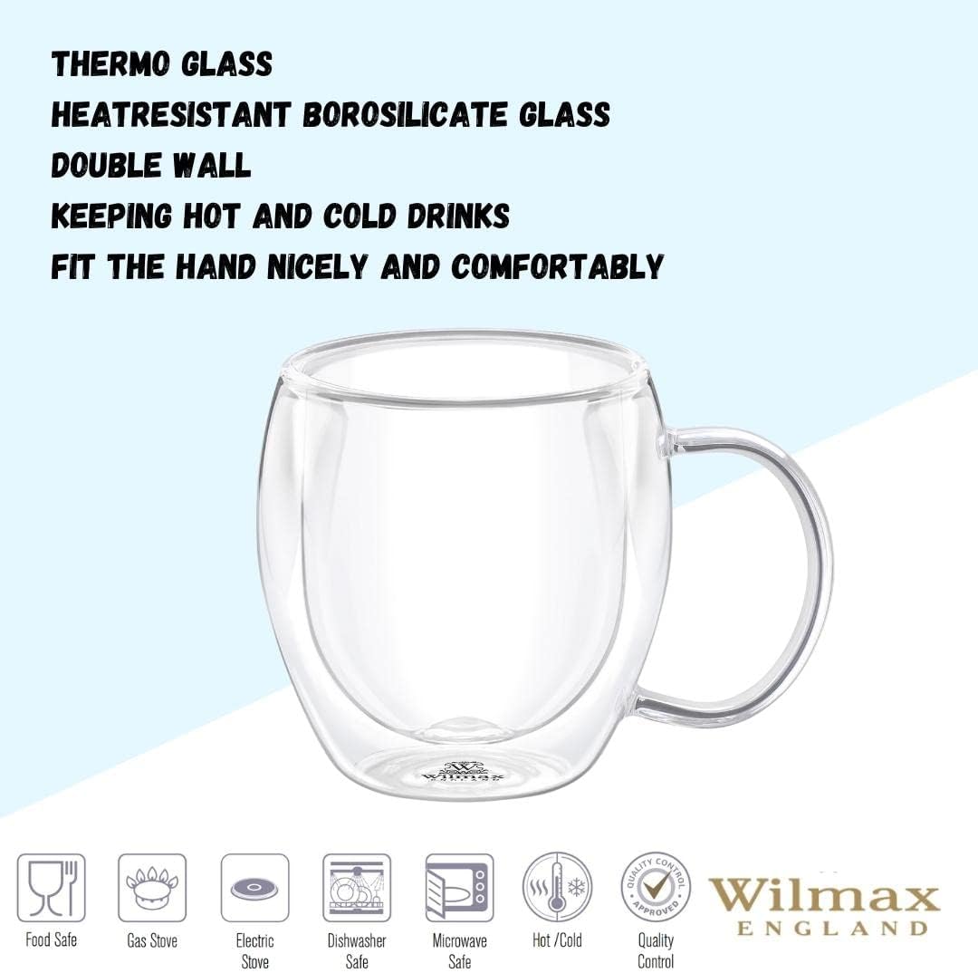 Wilmax Doppelwandiger Glasbecher 250 ml 4er Set WL-888746/A4