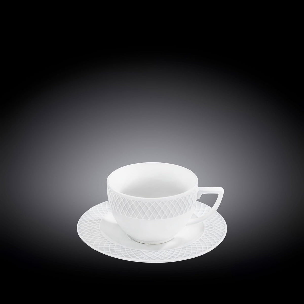 Wilmax Tasse mit Untertasse 170 ml Weiß Porzellan WL-880101402/AB