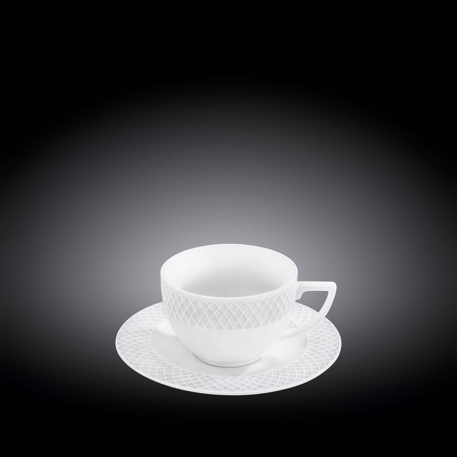 Wilmax Tasse mit Untertasse 170 ml Weiß Porzellan