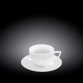 Wilmax Tasse mit Untertasse 170 ml Weiß Porzellan