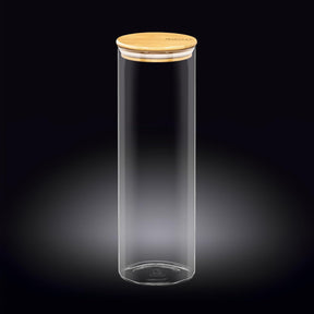 Wilmax Vorratsglas 2000 ml mit Bambusdeckel Transparent WL-888510/A