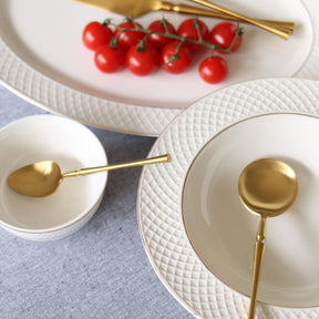Wilmax Tiefer Teller 22.5 cm Weiß Goldrand Porzellan 2er Set WL-880102303/A2