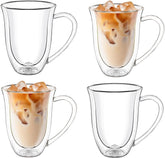Wilmax Doppelwandige Tasse 400 ml Borosilikatglas 4er Set WL-888727/A4