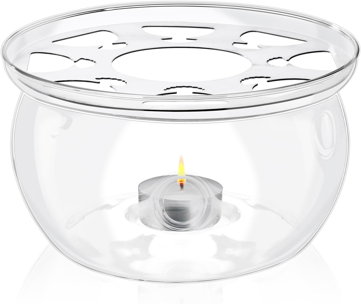 Wilmax Stövchen aus Glas für Teekannen Transparent WL-888903/A