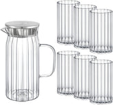 Wilmax Karaffe mit 6 Gläsern Glas Set WL-888219/A-888624/A6