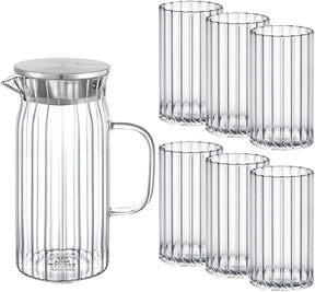 Wilmax Karaffe mit 6 Gläsern Glas Set WL-888219/A-888624/A6