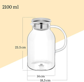 Wilmax Karaffe mit 6 Gläsern Thermoglas Set WL-888214/A-888629/A6