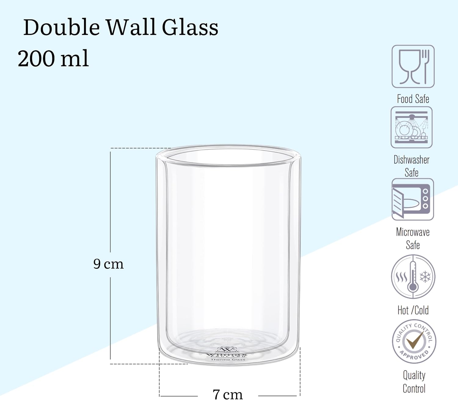 Wilmax Doppelwandiges Glas 200 ml 6er Set WL-888782/A6