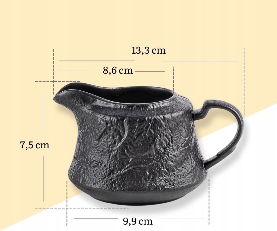 Wilmax Sahnekännchen SlateStone Schwarz 260 ml Porzellan
