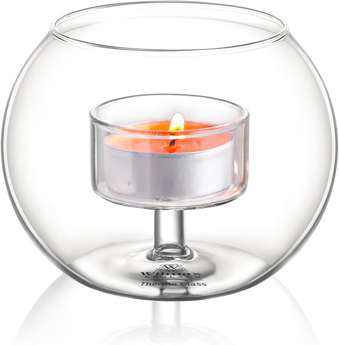 Wilmax Teelichthalter 10 x 8 cm Glas Transparent WL-888973/A