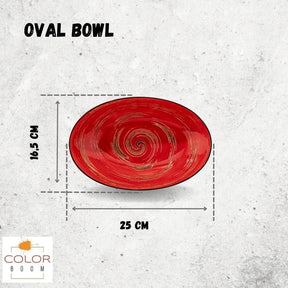 Wilmax Schale oval 25 cm Rot Porzellan WL-669240/A