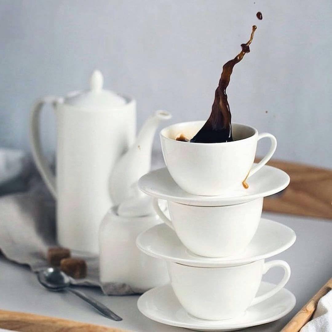 Wilmax Teetasse mit Untertasse 220 ml Weiß Porzellan