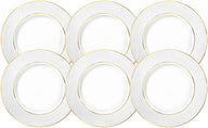 Wilmax Speiseteller 25.5 cm Weiß Goldrand Porzellan 6er Set WL-880102104/A6