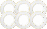 Wilmax Speiseteller 25.5 cm Weiß Goldrand Porzellan 6er Set WL-880102104/A6