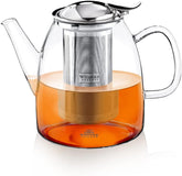 Wilmax Teekanne 950 ml Borosilikatglas Edelstahlfilter