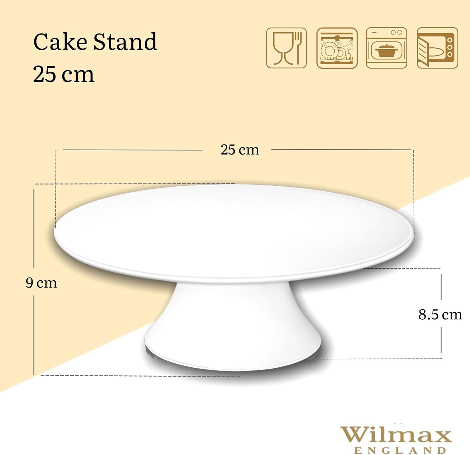 Wilmax Kuchenständer 25 cm Porzellan Weiß WL-996128/A