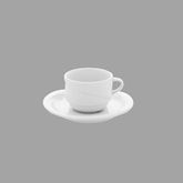 GÜRAL X-TANBUL Professional Kaffeetasse mit Untertasse, Porzellan, 90 cc, weiß