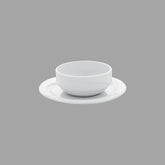 GÜRAL X-TANBUL Professional Konsommé-Schale mit Untertasse, Porzellan, Ø 19cm, weiß