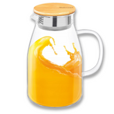 Wilmax Krug 1500 ml Thermoglas mit Bambusdeckel Transparent WL-888215/A