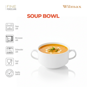 Wilmax Suppentasse 350 ml Weiß Porzellan 4er Set WL-991230/A4